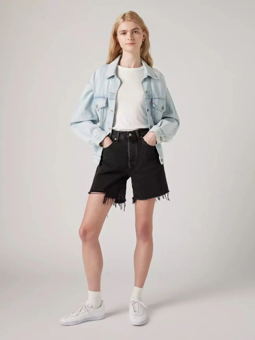 NWT Levi's® Premium 501® Mid Thigh Women's Shorts in Lunar Black size 24 Waist
